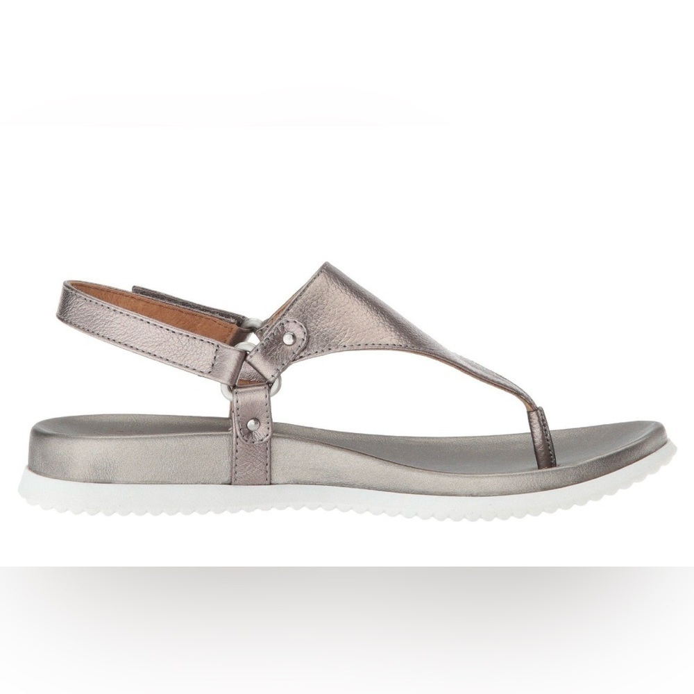 Sofft Felisa Silver Leather Thong Strap Sandal Size 9